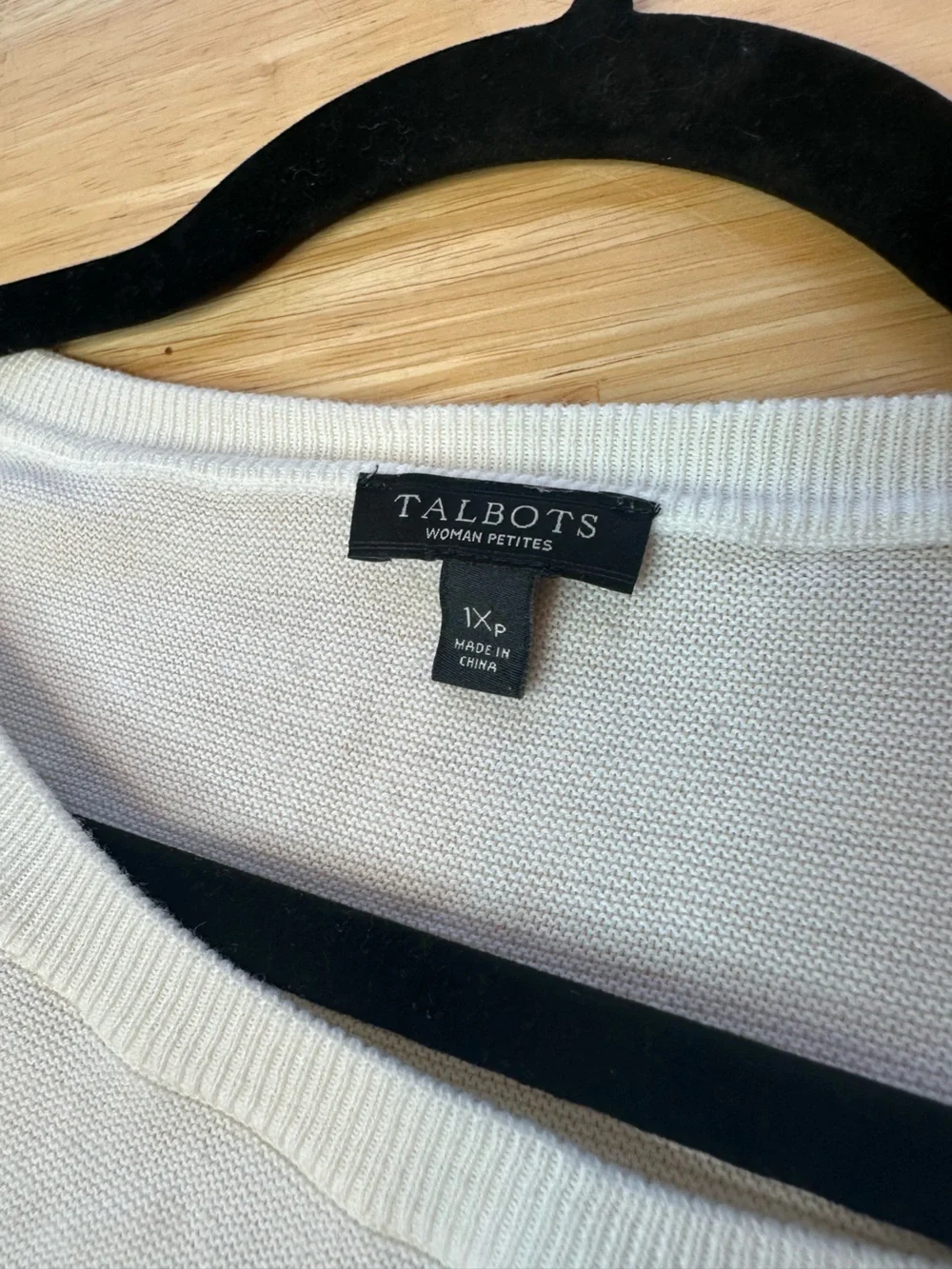 Talbots Women’s Plus Size Cute Bow Stripe Red White Tunic Sweater 1X Petite